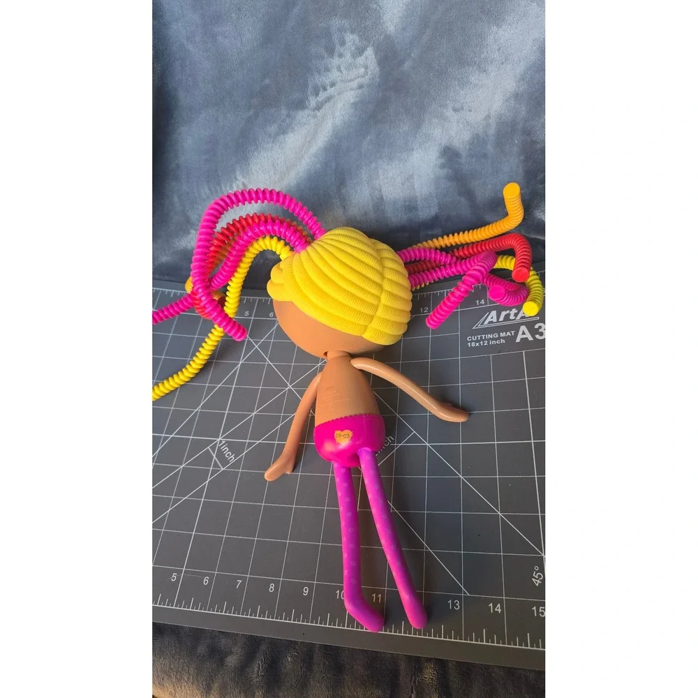 MGA Lalaloopsy Silly Hair Doll Yellow Pink Orange Bendable Hair Button Eyes 13in